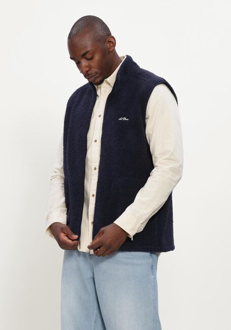 Donkerblauwe LES DEUX Vest PATCH TEDDY VEST - large