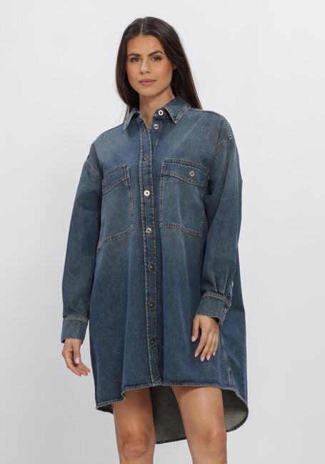 Donkerblauwe CLOSED Jurken OVERSIZED SHIRT DRESS - large