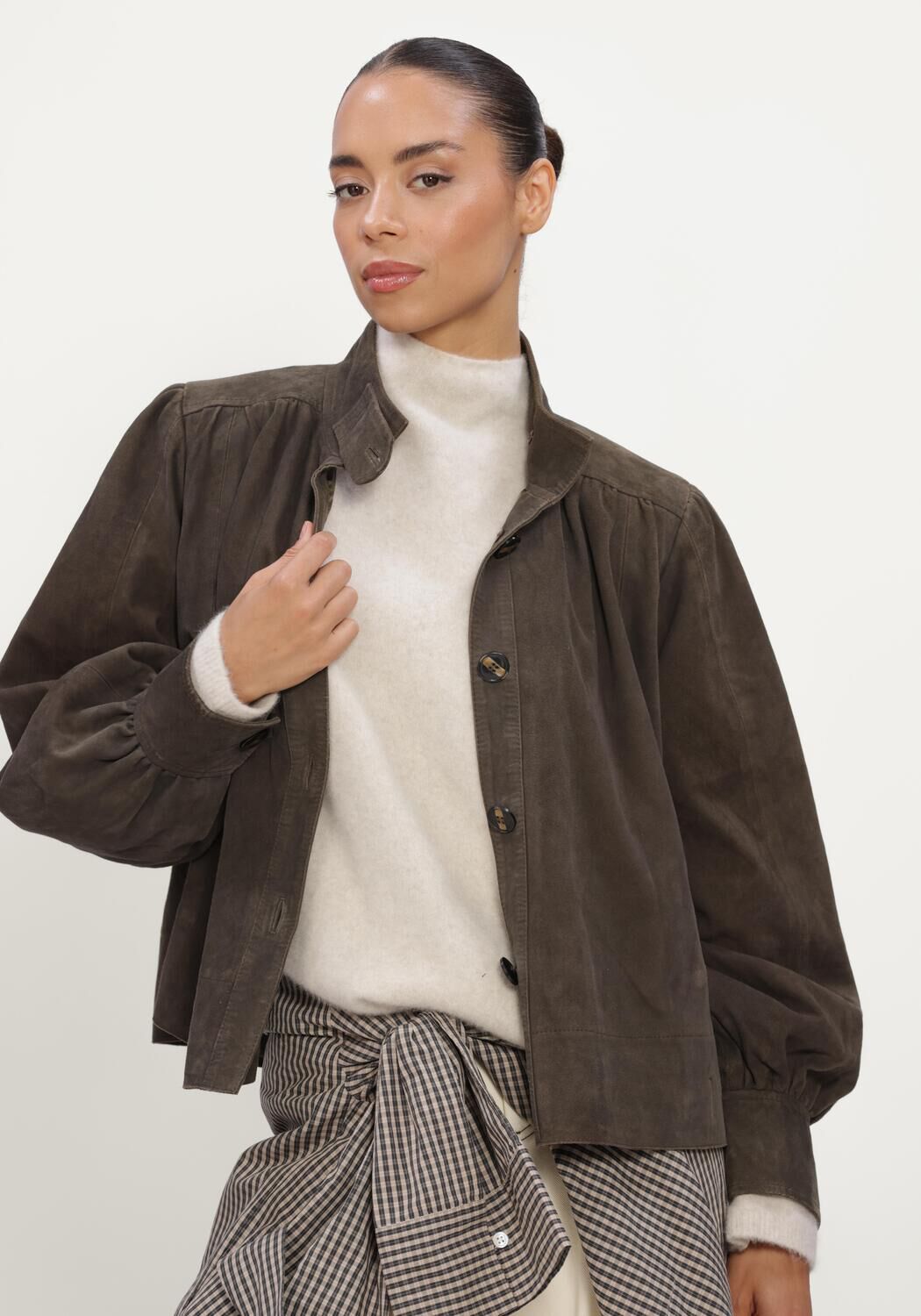 Zwarte SECOND FEMALE Jack ZONIE SUEDE JACKET - large