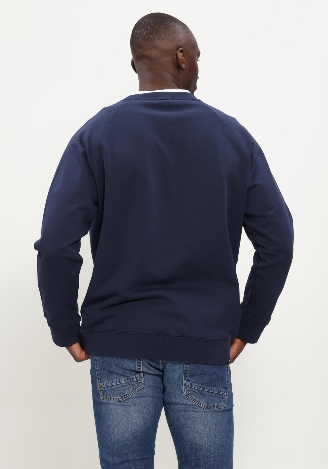 Donkerblauwe DENHAM Sweater YAN LS SWEAT - large