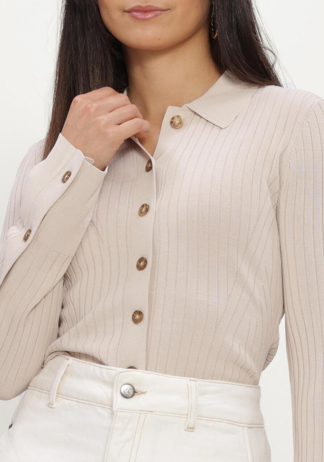 Beige SECOND FEMALE Vest JAKARTA KNIT COLLAR - large