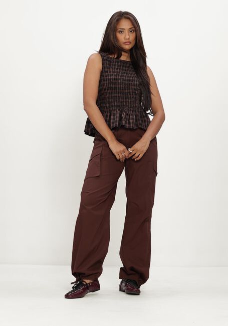 Bruine GANNI Broeken STRETCH COTTON POCKET CARGO PANTS - large