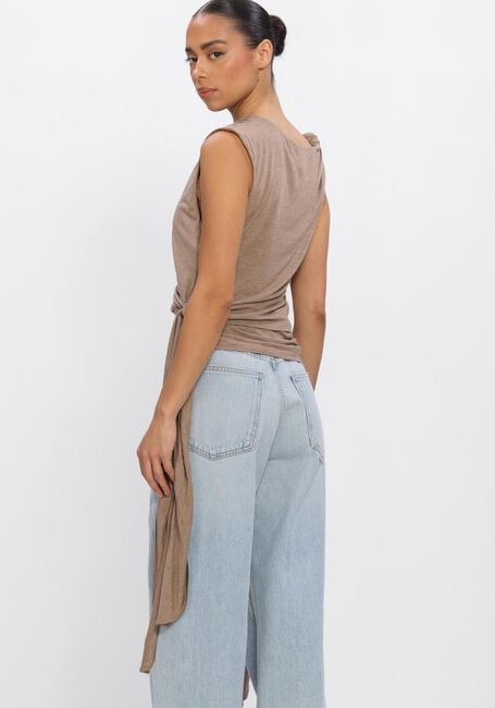 Beige GANNI Top DRAPED KNOT DETAILING TOP - large