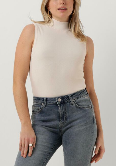 Creme SUMMUM Top SLEEVELESS TURTLE NECK TOP BASIC KNIT - large