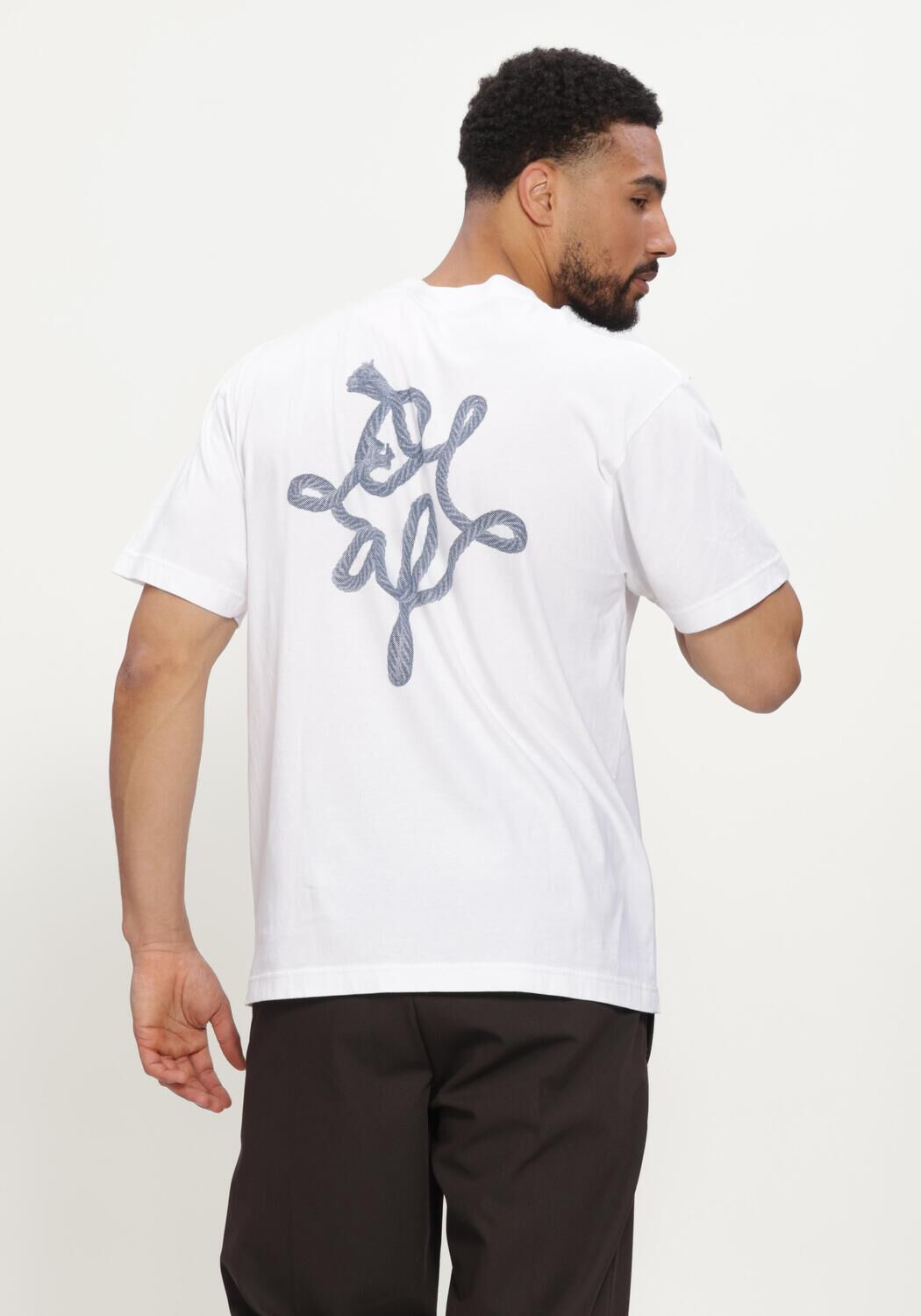 Witte OLAF HUSSEIN T-shirt LASSO MONOGRAM TEE - large