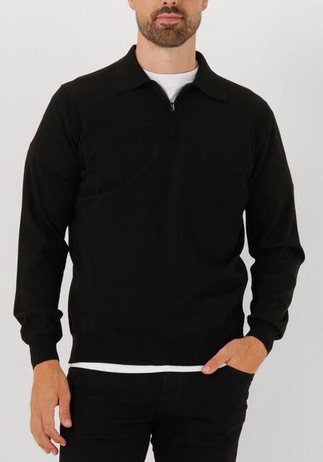 Zwarte FILIPPO DE LAURENTIIS Trui POLO ZIP ML R MERINO - large