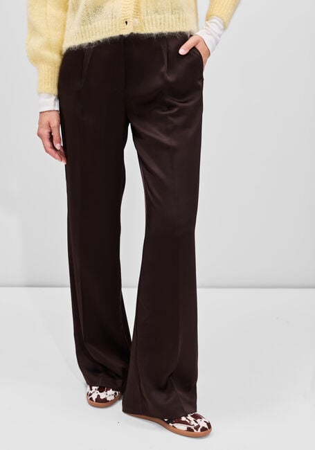 Bruine DANTE6 Wijde broek JULES SATIN PANTS - large