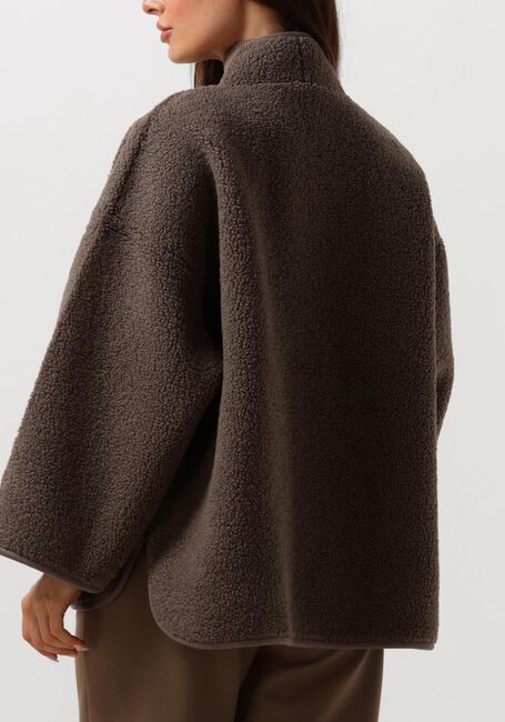 Bruine KNIT-TED Leren jas JOKO - large