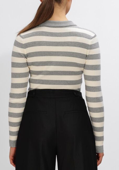 Lichtgrijze CO'COUTURE Truien/vesten BONNY STRIPE L/S POLO KNIT - large