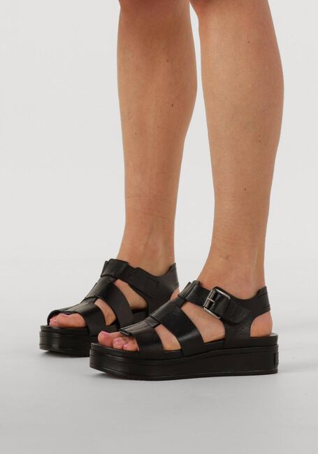 Zwarte SHABBIES Platte sandalen MARO BOLD - large