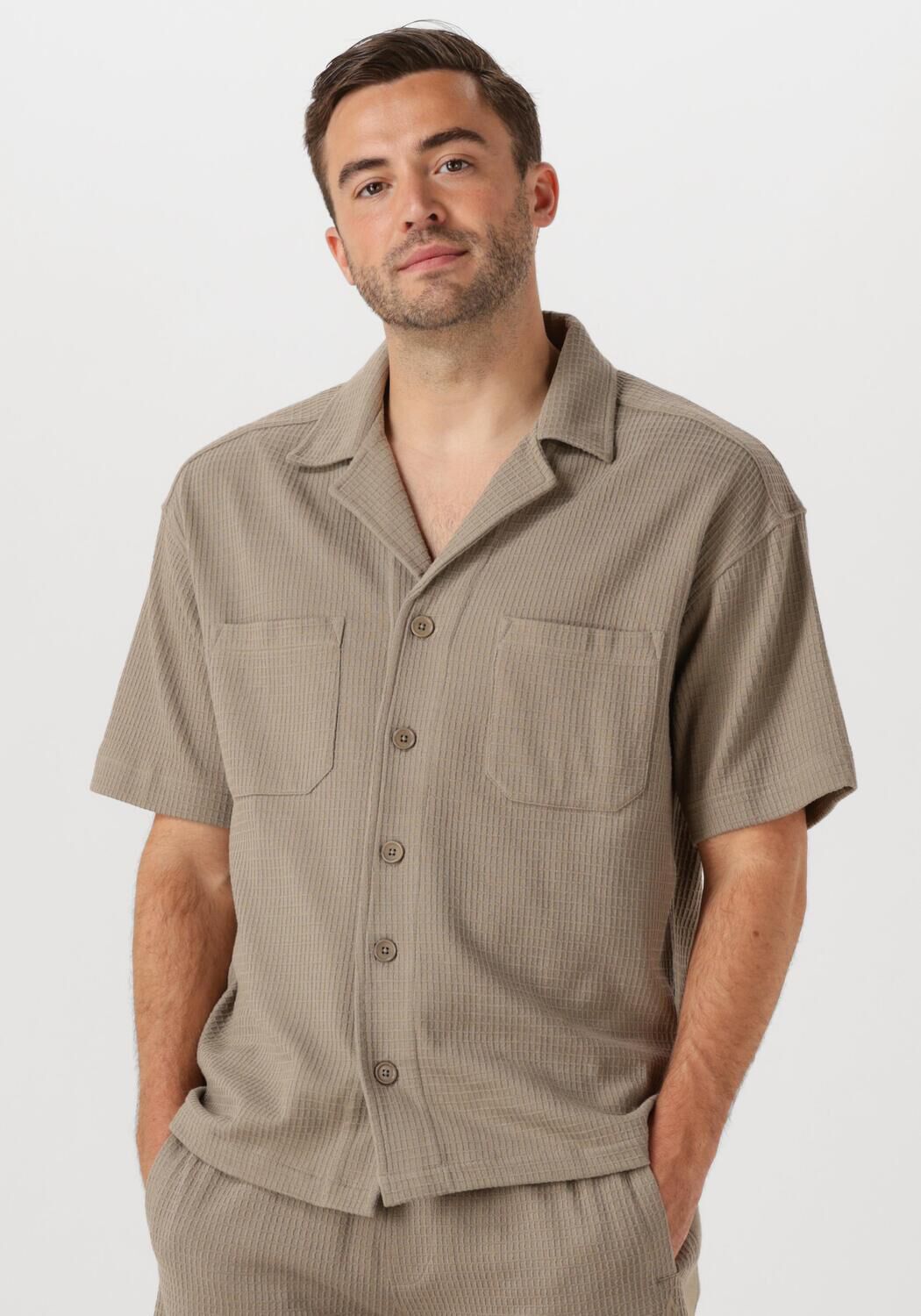 Drykorn Casual Overhemd Heren Lauwernz 522160, Maat: L, Kleur: Bruin