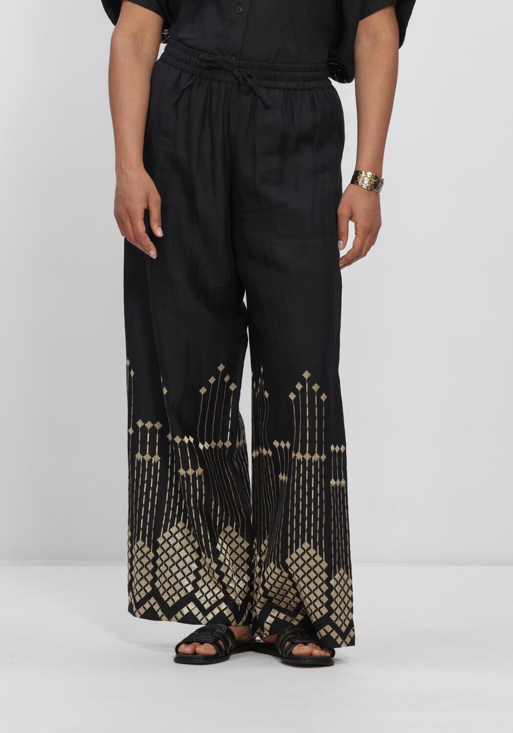 Zwarte GREEK ARCHAIC KORI Wijde broek S26K-4081083 - large