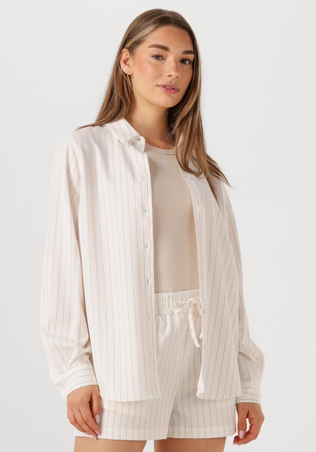 Aimee the Label Blouse Dames Blaire Stripe, Maat: L, Kleur: Gebroken wit afbeelding 1