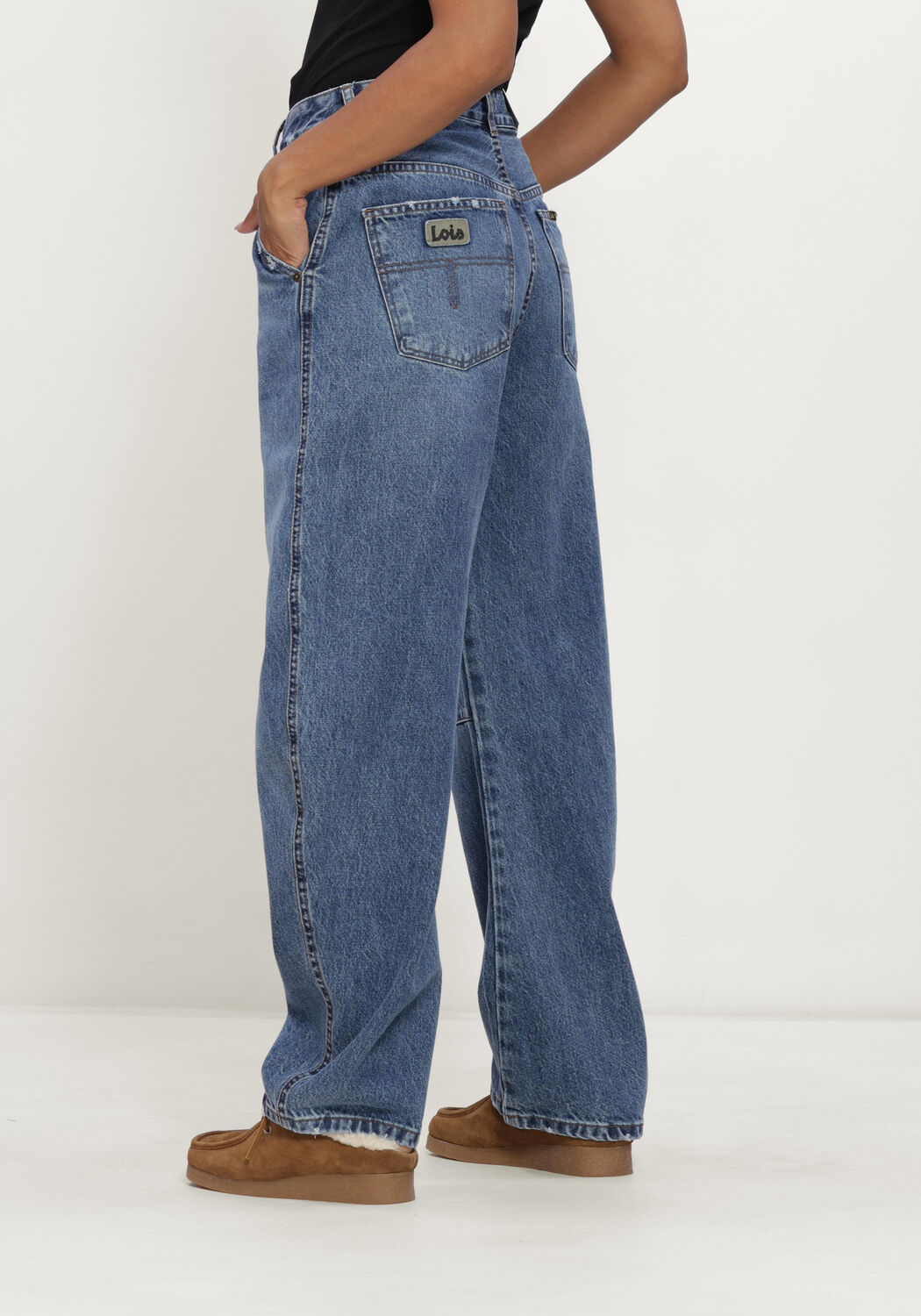 Blauwe LOIS JEANS Wijde broek DALI CHINO - large