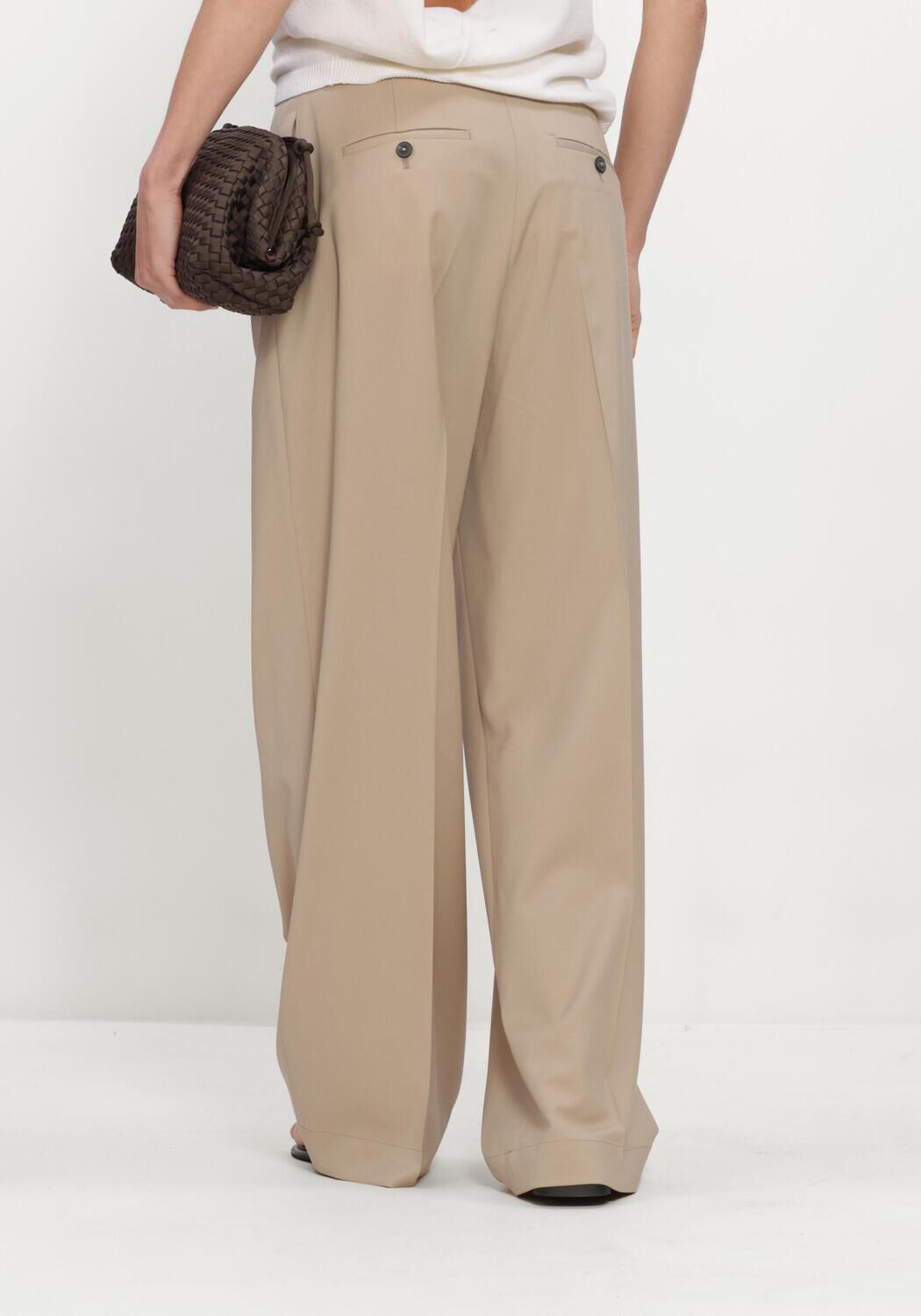 Beige ROHE Wijde broek RELAXED DRAWSTRING TROUSERS - large