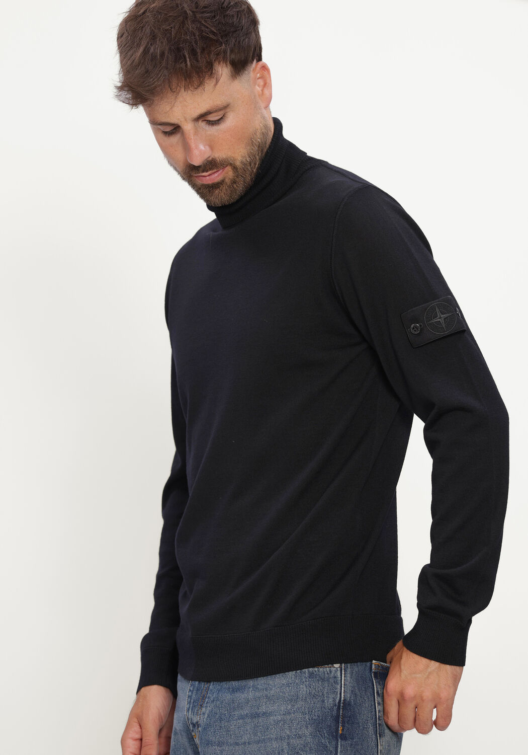 Zwarte STONE ISLAND Coltrui T-NECK S00FC - large