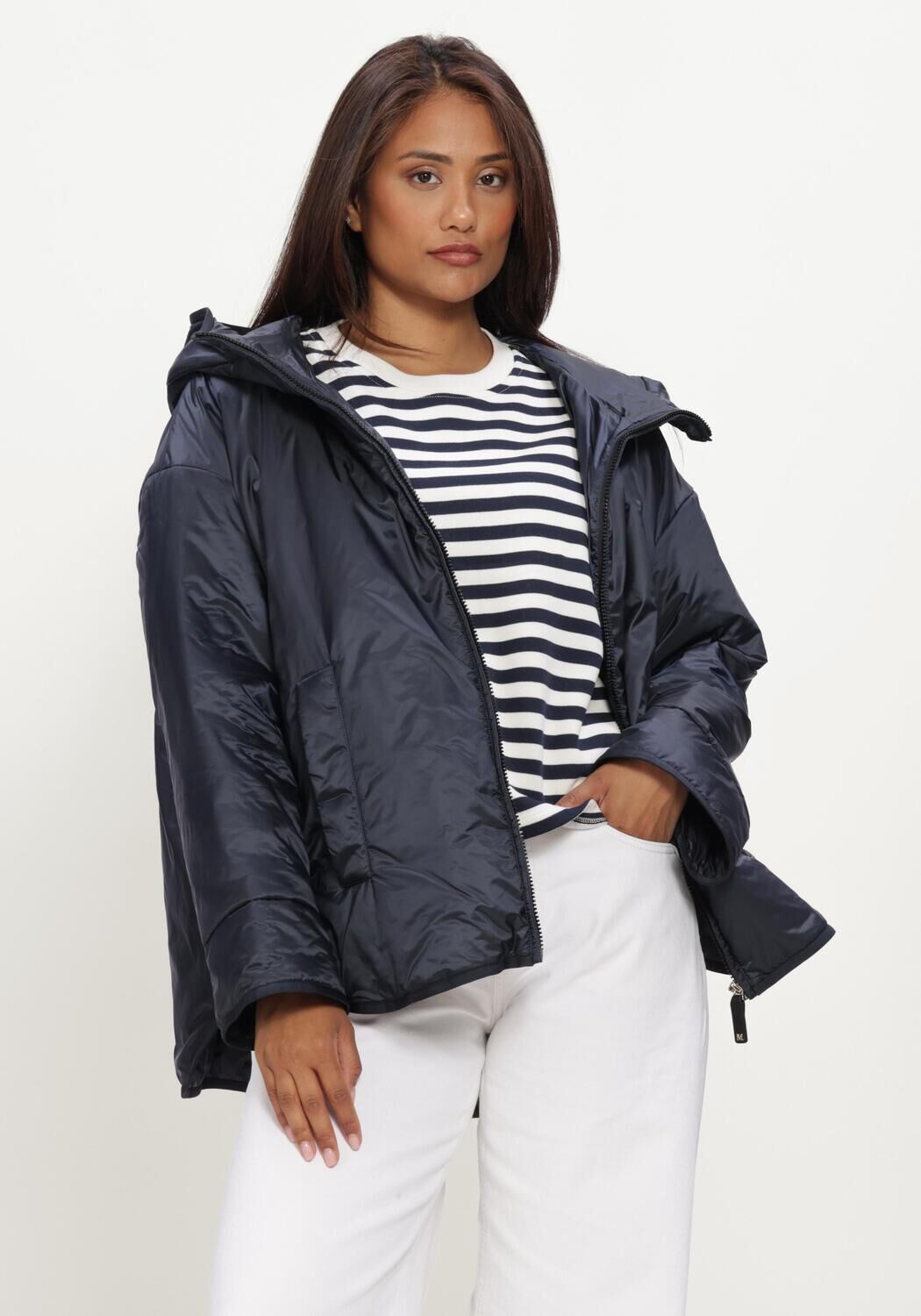 Donkerblauwe MAX MARA Gewatteerde jas MTCCLEO - large