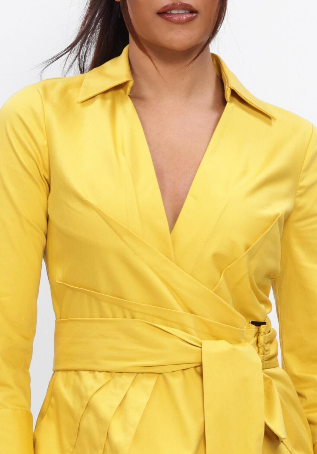 Gele ELISABETTA FRANCHI Midi jurk AB95562E2 - large