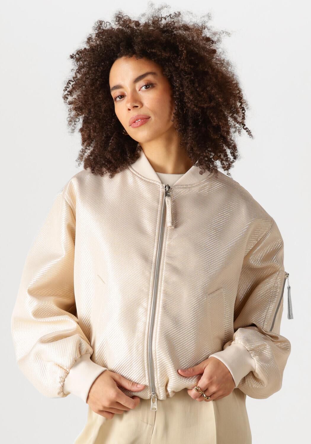 Beaumont Jack Dames Goldie Bomber Jacket, Maat: 34, Kleur: Beige