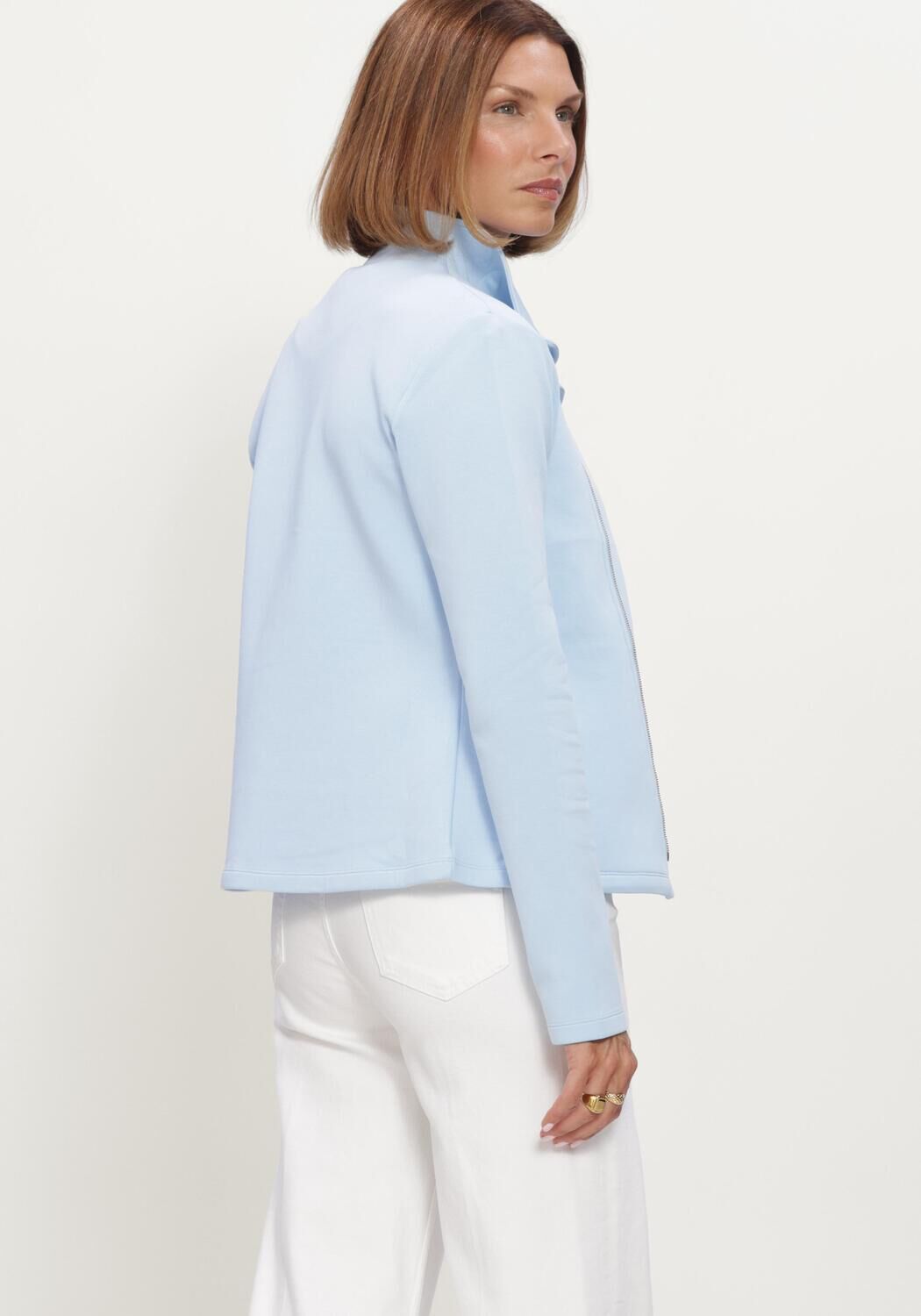 Lichtblauwe HOUSE OF GRAVITY Jassen ASYMMETRIC JACKET - large
