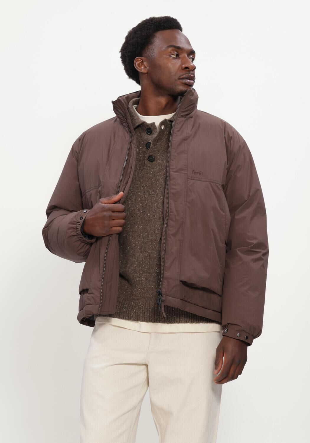 Bruine FOR&Eacute;T Gewatteerde jas POLAR PUFFER JACKET - large
