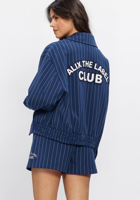 Blauwe ALIX THE LABEL Jack LADIES WOVEN CLEAN STRIPED BOMBER - large