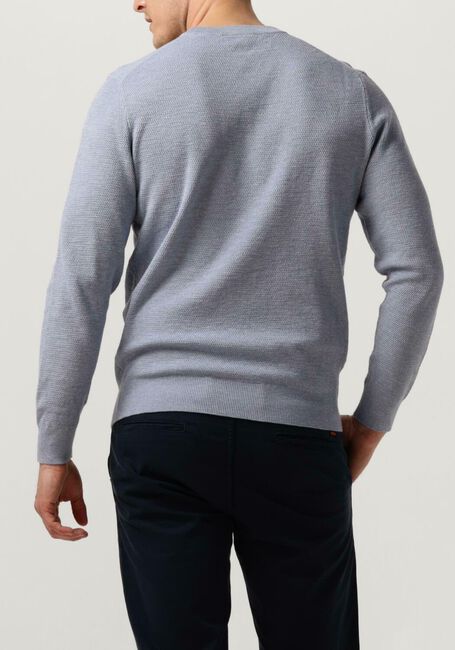 Lichtblauwe PROFUOMO Trui STRUCTURE CREW NECK - large