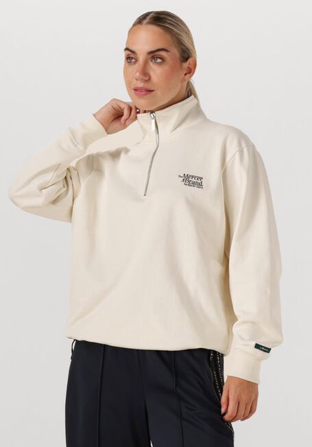 Creme MERCER AMSTERDAM Sweater THE MERCER QUARTER ZIP CONTRAST - large