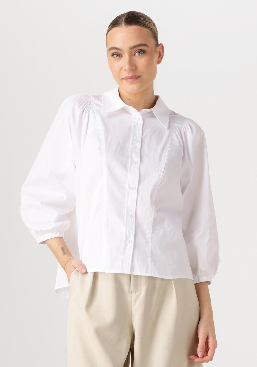 Co'Couture Blouse Dames Sannacc Eli Shirt, Maat: L, Kleur: Wit