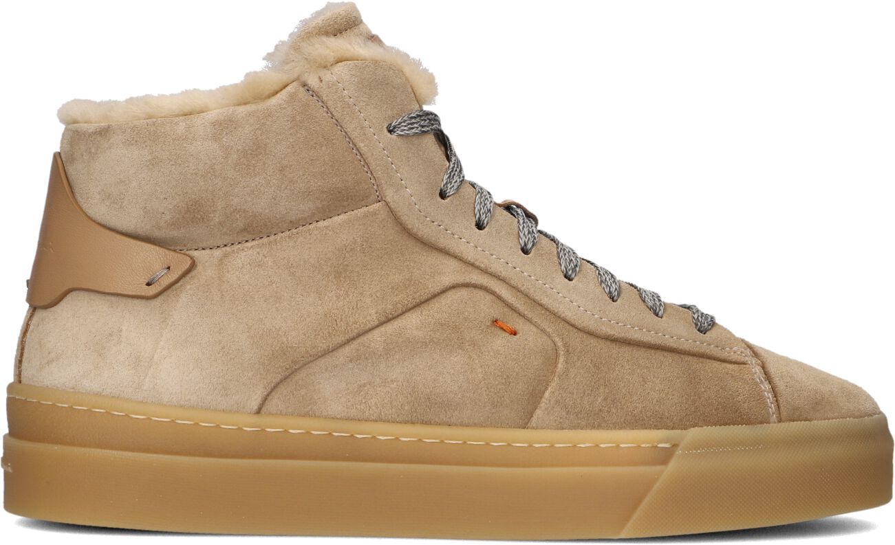 Santoni Hoge Sneakers Dames 60943, Maat: 39, Materiaal: Suède, Kleur: Beige