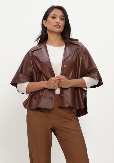 Bruine RIANI Leren jas LEDERJACKE - large