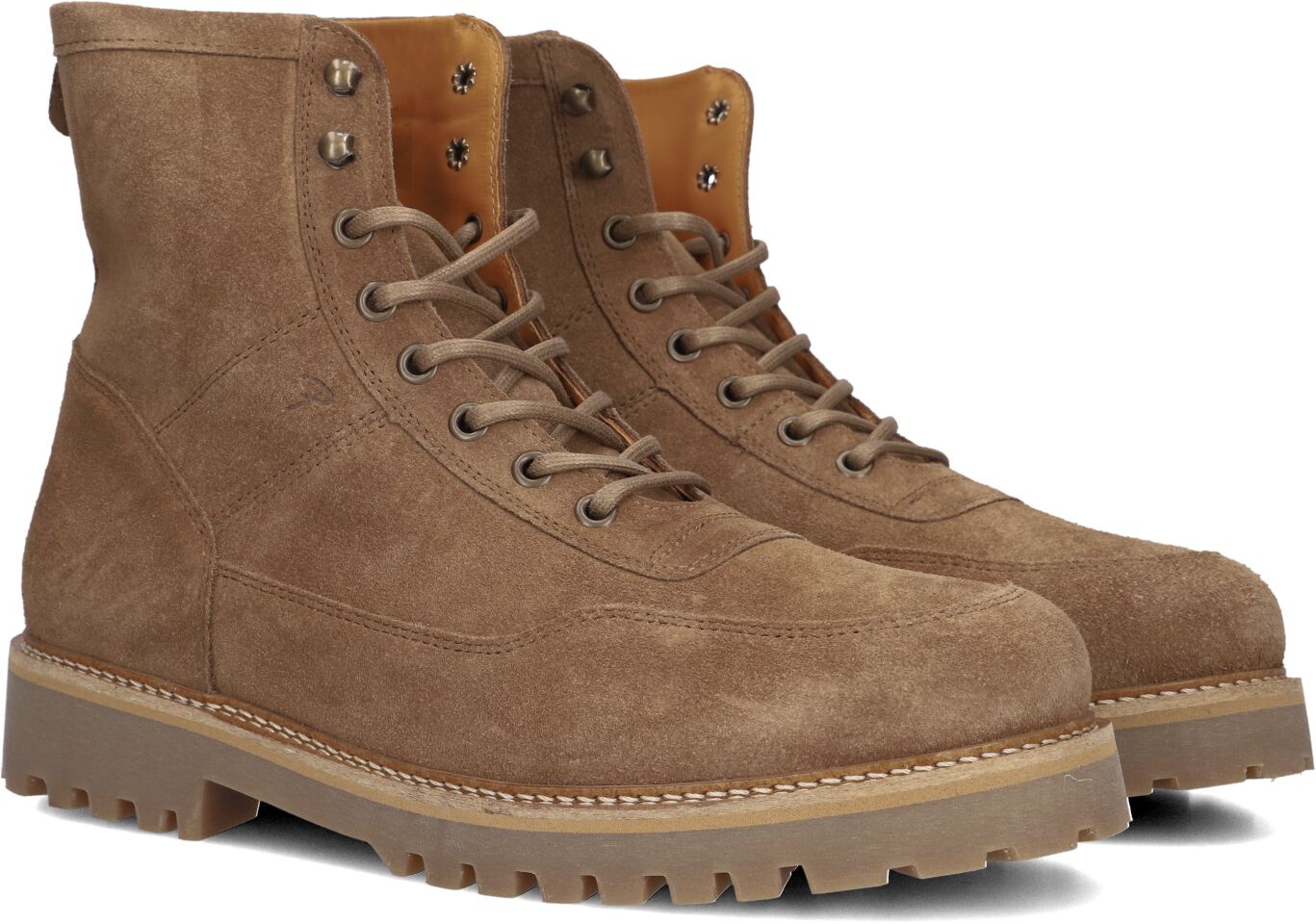 Posa Veterboots Heren Combat Boot, Maat: 45, Materiaal: Suède, Kleur: Taupe