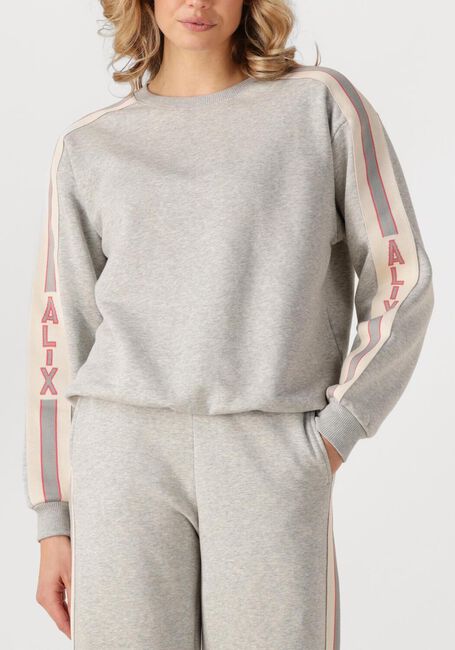 Grijze ALIX THE LABEL Sweater LADIES KNITTED STRIPE TAPE SWEATER - large