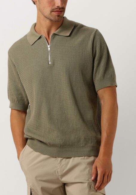 Groene FORÉT Polo MOMENT HALF ZIP KNIT - large