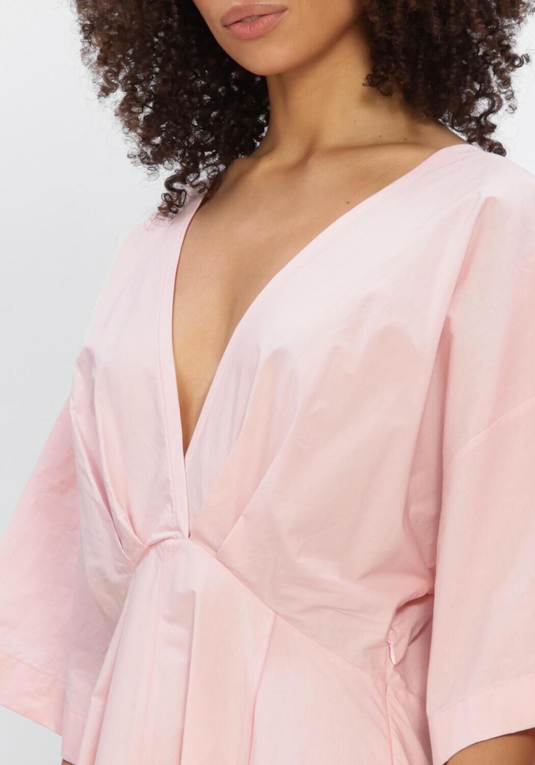 Roze FORTE FORTE Maxi jurk BCI CO POPLINE HALF SLEEVES DRESS - large