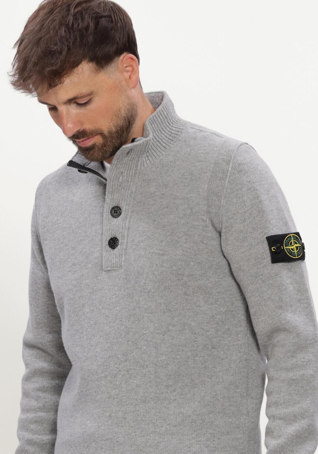 Grijze STONE ISLAND Trui LS POLO S00A3 - large