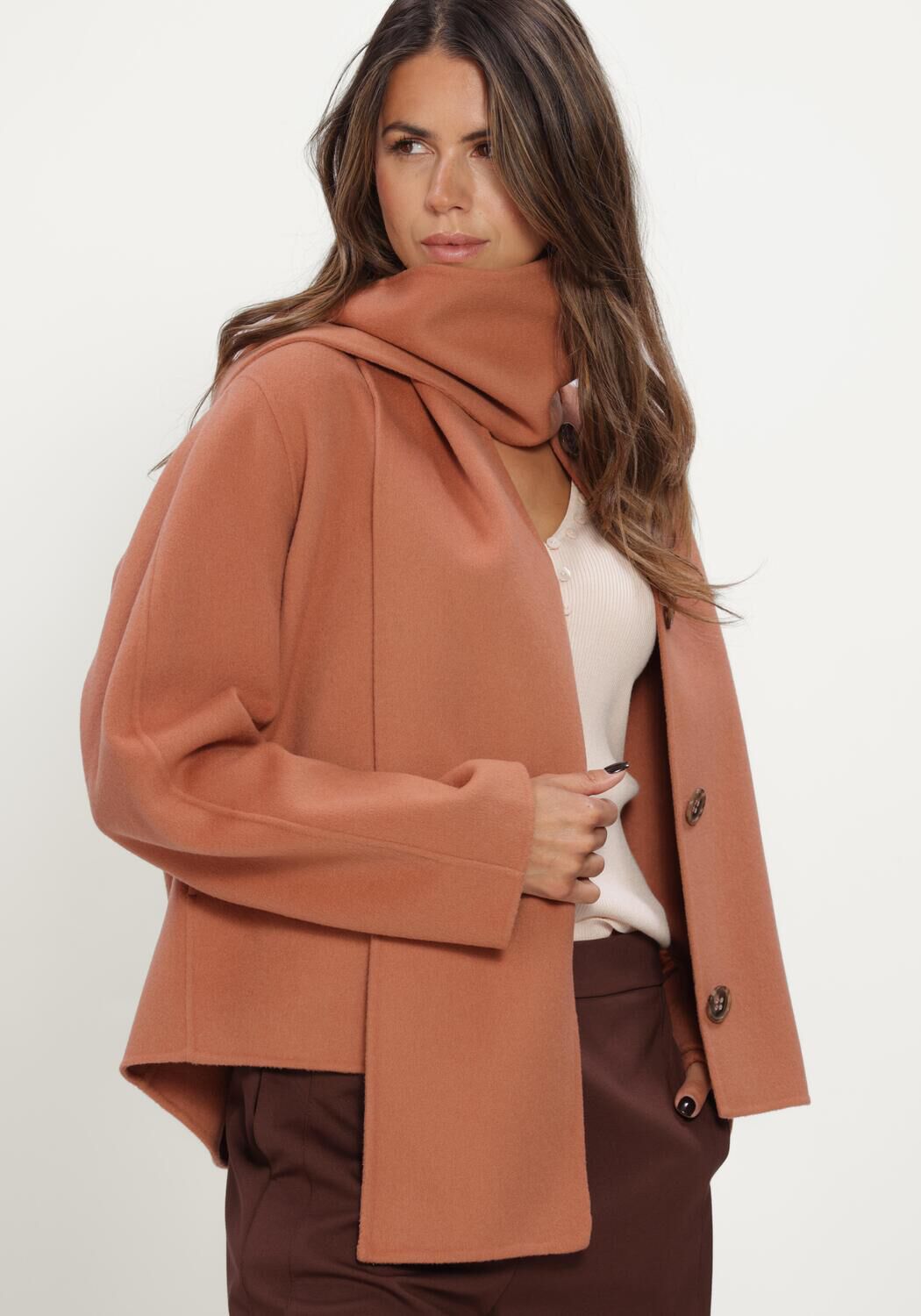 Camel LUISA CERANO Jack DOUBLEFACE-JACKE MIT SCHAL - large