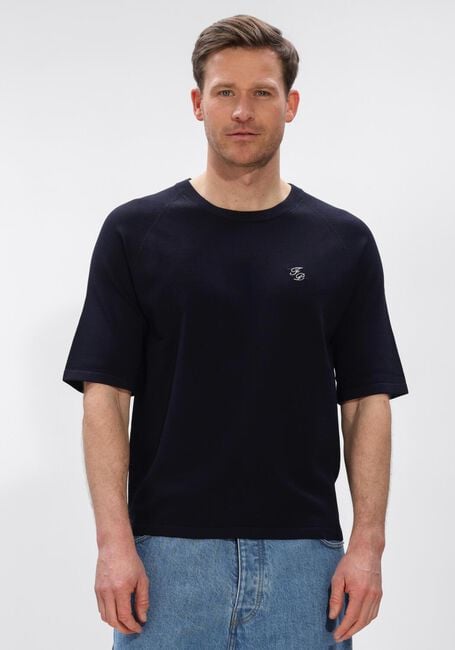Donkerblauwe FILLING PIECES T-shirt KNIT T-SHIRT RAGLAN - large