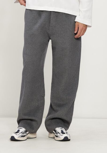 Grijze HOPEIUM Wijde broek WINTER WOOLY TOURSERS GREY MELANGE - large