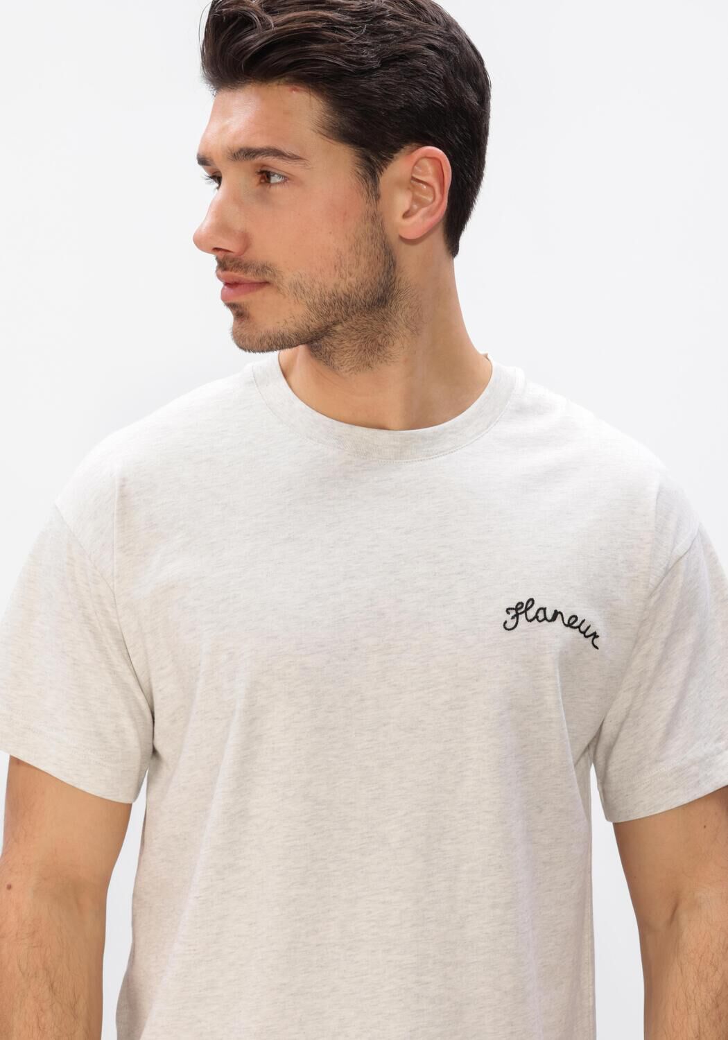 Lichtgrijze FLANEUR T-shirt SIGNATURE T-SHIRT - large