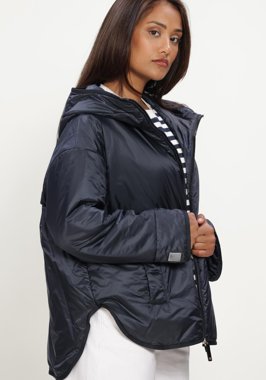 Donkerblauwe MAX MARA Gewatteerde jas MTCCLEO - large