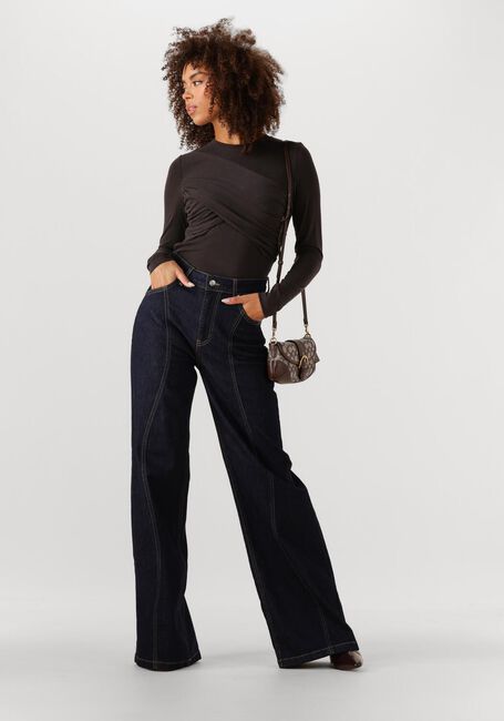 Antraciet CO'COUTURE Top CAMILLA DRAPE LONGSLEEVE BLOUSE - large