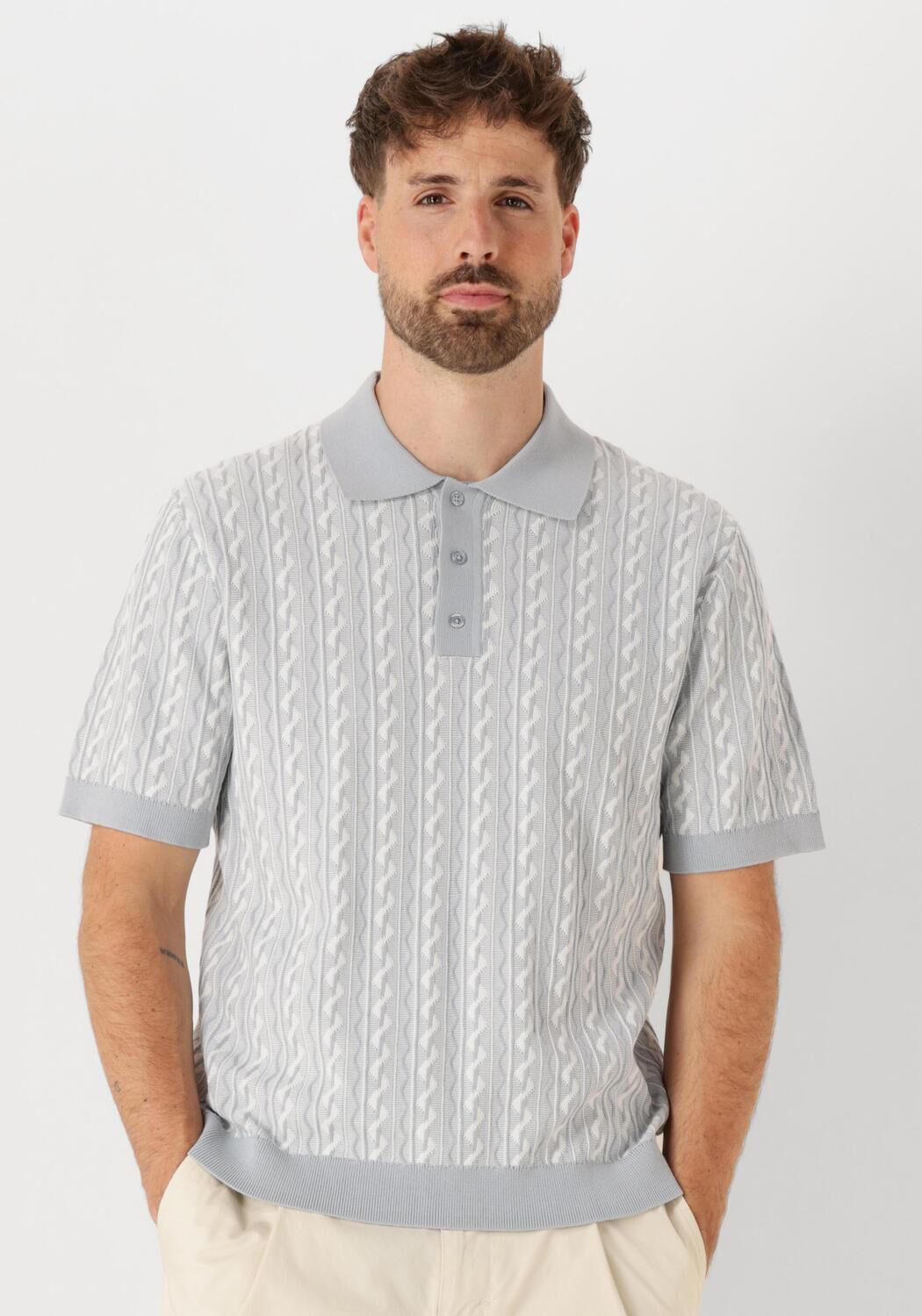 Drykorn Polo Heren Tamian 424059, Maat: L, Kleur: Lichtgrijs afbeelding 1