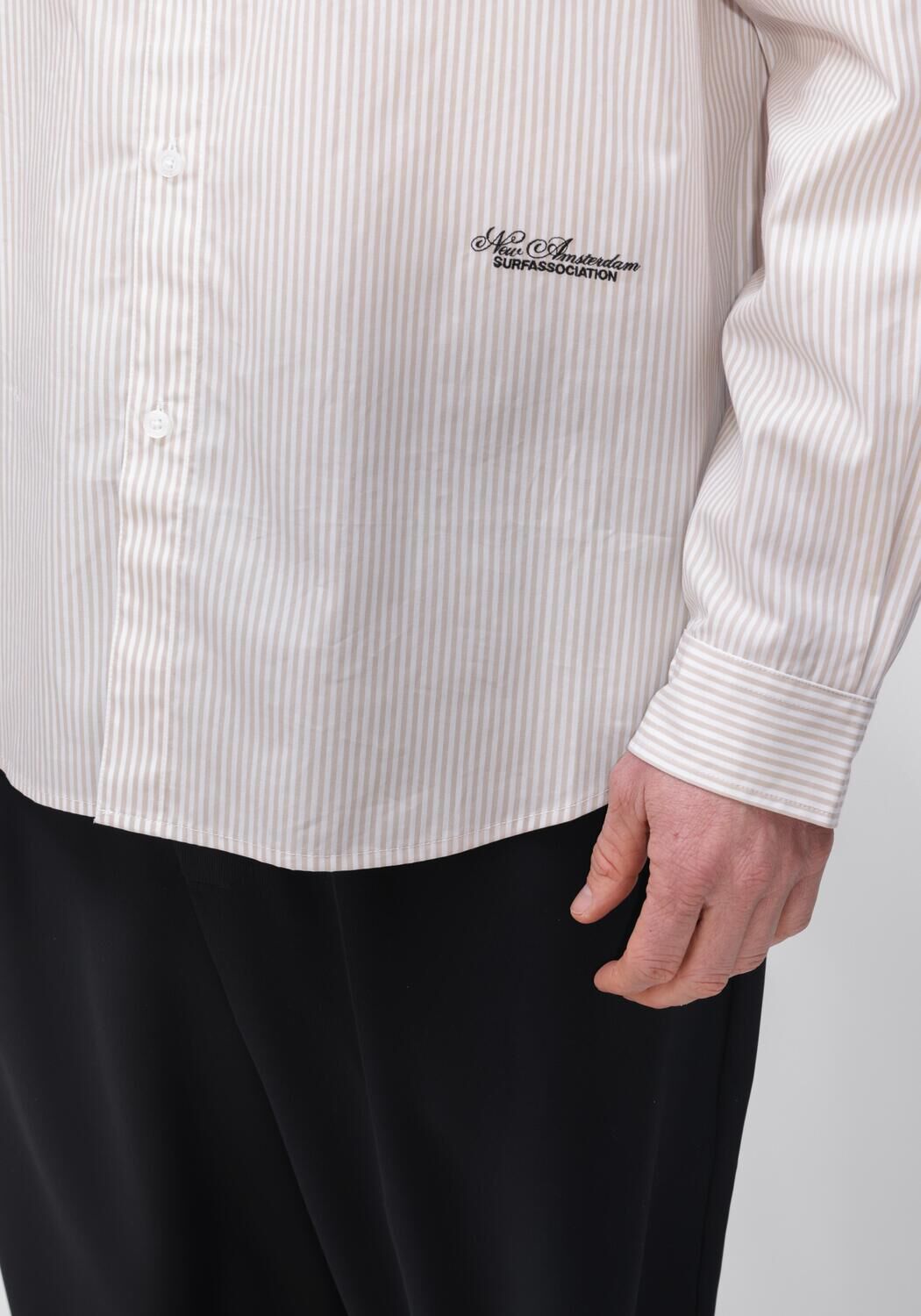 Gebroken wit NEW AMSTERDAM SURF ASSOCIATION Casual overhemd BEACH SHIRT STRIPE - large