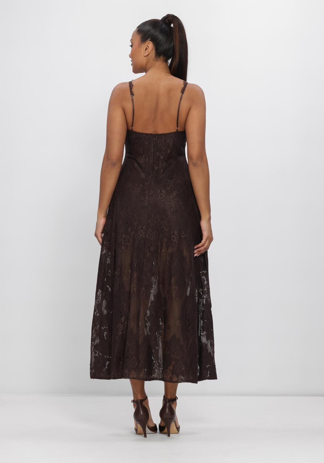 Bruine HERSKIND Midi jurk SORAY DRESS - large