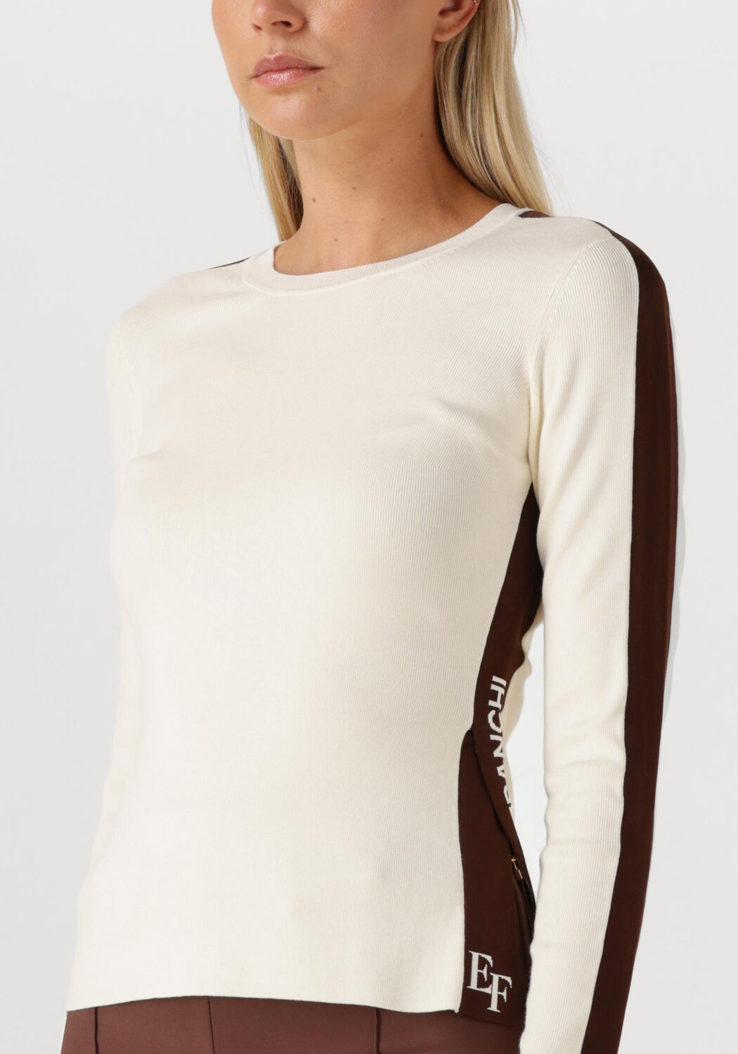 Ecru ELISABETTA FRANCHI Trui KNITTED SWEATER - large