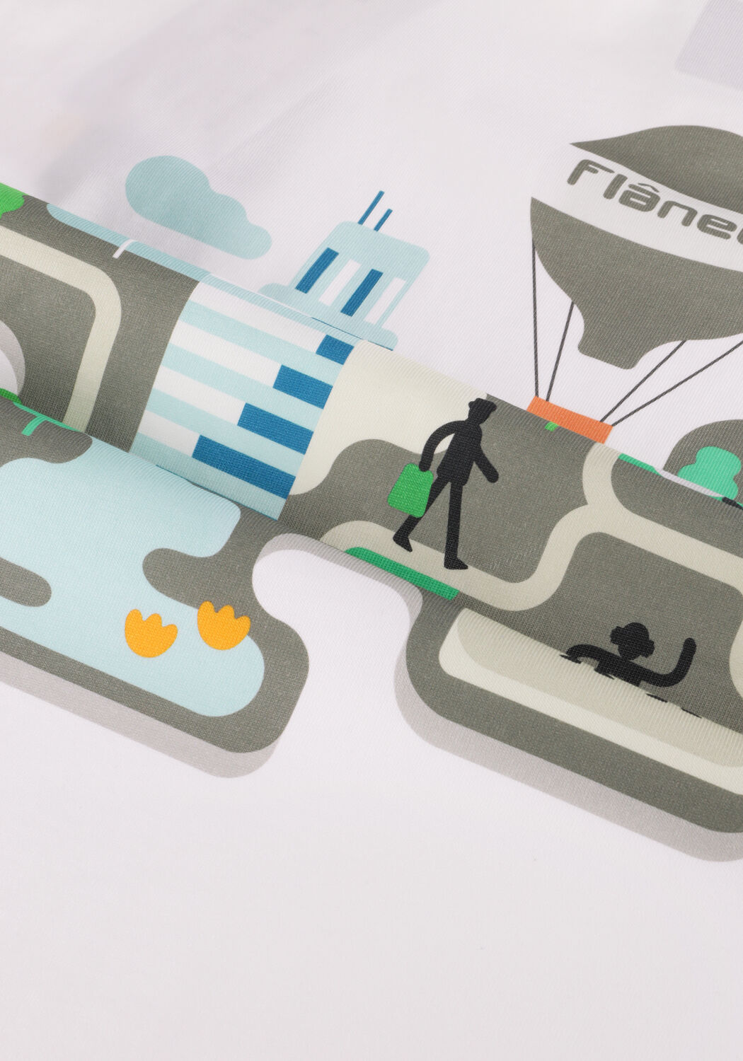 Witte FLANEUR T-shirt FESTIVAL MAP T-SHIRT - large