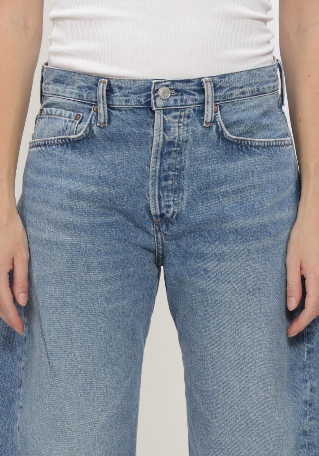 Blauwe AGOLDE Barrel jeans SPIRAL JEAN - large