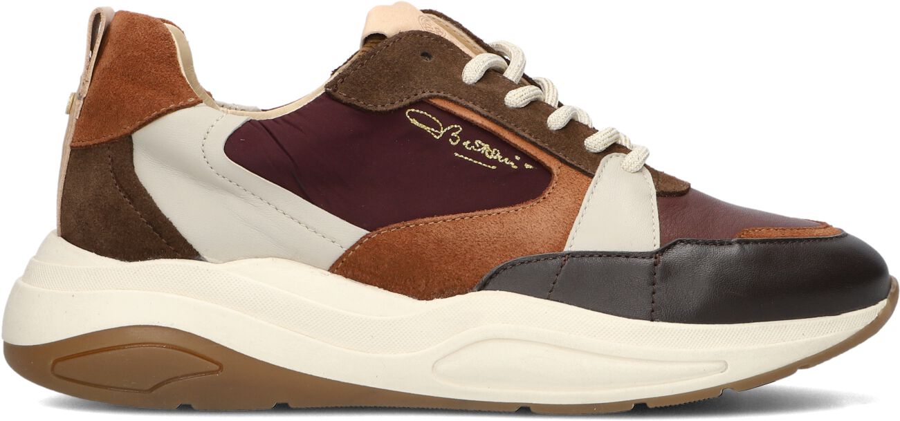 Fred de la Bretoniere Lage Sneakers Dames Flame Gaia Combi, Maat: 42, Materiaal: Leer, Kleur: Rood