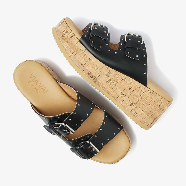 Zwarte VIA VAI Slippers SISSEL MIRA - large